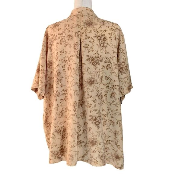 KAREN SCOTT Button Down Shirt Short Sleeve Floral Tencel Lyocell Plus Size 3X - Picture 2 of 9